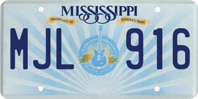 MS license plate MJL916