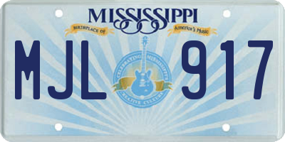 MS license plate MJL917