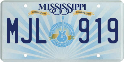 MS license plate MJL919