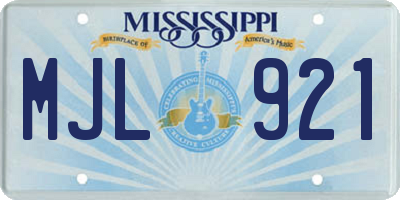 MS license plate MJL921