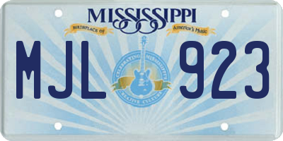 MS license plate MJL923