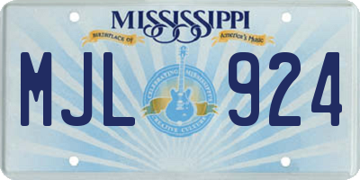 MS license plate MJL924