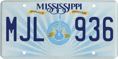 MS license plate MJL936