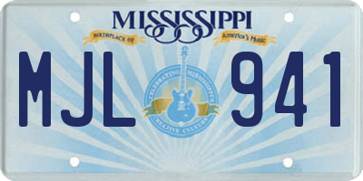 MS license plate MJL941