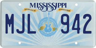 MS license plate MJL942