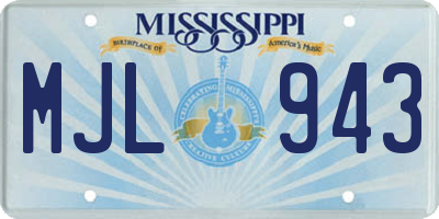 MS license plate MJL943