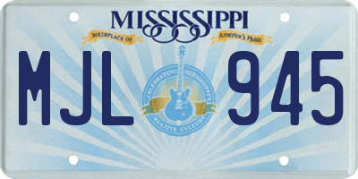 MS license plate MJL945