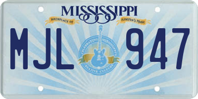 MS license plate MJL947