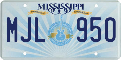 MS license plate MJL950