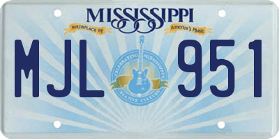 MS license plate MJL951