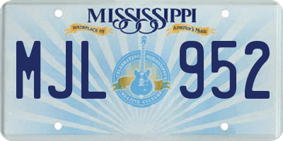 MS license plate MJL952
