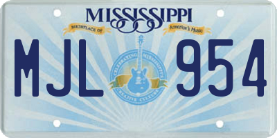 MS license plate MJL954