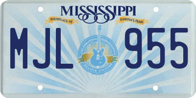 MS license plate MJL955