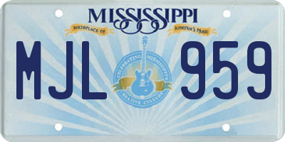 MS license plate MJL959