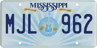 MS license plate MJL962