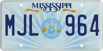 MS license plate MJL964