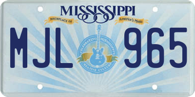 MS license plate MJL965