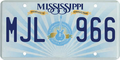 MS license plate MJL966