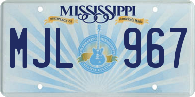 MS license plate MJL967