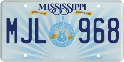 MS license plate MJL968