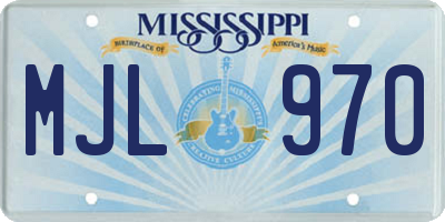 MS license plate MJL970