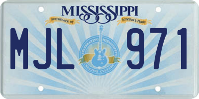 MS license plate MJL971