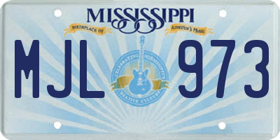 MS license plate MJL973