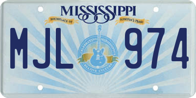 MS license plate MJL974