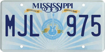 MS license plate MJL975