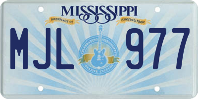 MS license plate MJL977