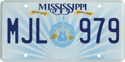 MS license plate MJL979