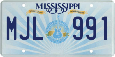MS license plate MJL991