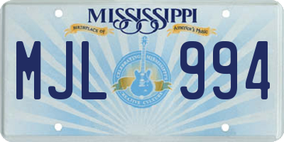 MS license plate MJL994