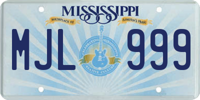 MS license plate MJL999