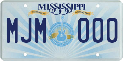 MS license plate MJM000