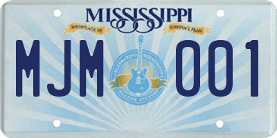 MS license plate MJM001
