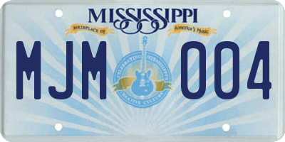 MS license plate MJM004