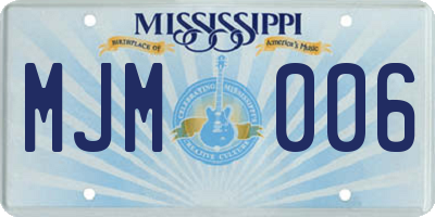 MS license plate MJM006