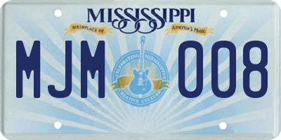 MS license plate MJM008