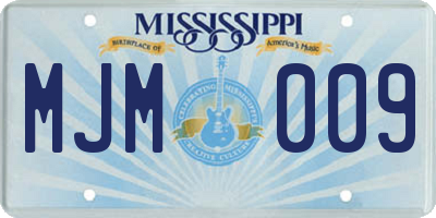 MS license plate MJM009