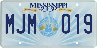 MS license plate MJM019