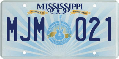 MS license plate MJM021
