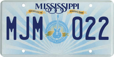 MS license plate MJM022