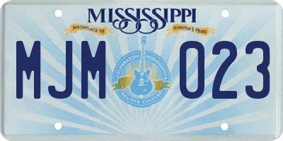 MS license plate MJM023