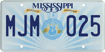 MS license plate MJM025