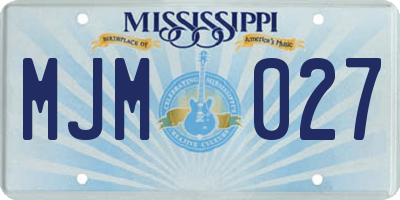 MS license plate MJM027