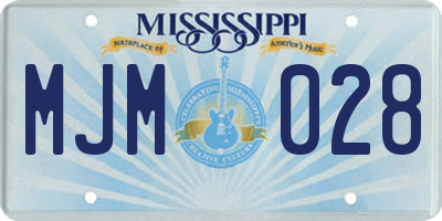 MS license plate MJM028