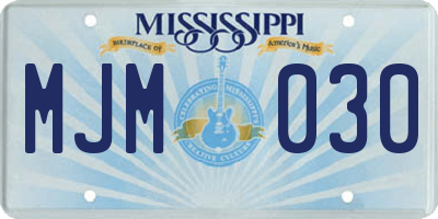 MS license plate MJM030