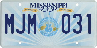 MS license plate MJM031