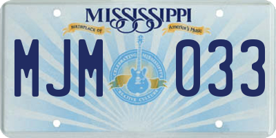 MS license plate MJM033